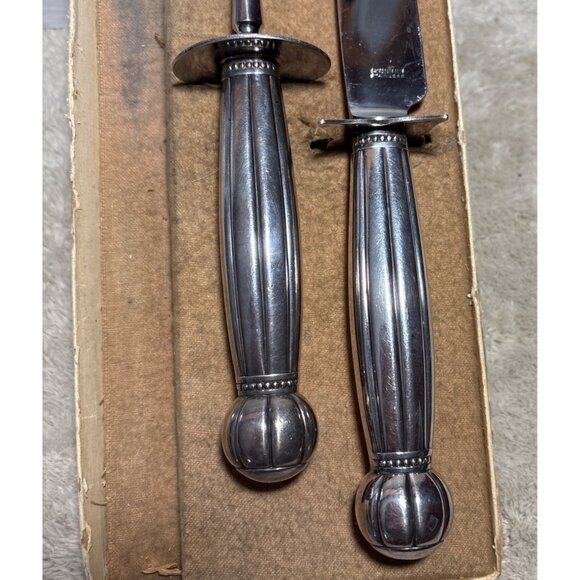 1847 Rogers Bros Carving Knife & Fork Set Hold Edge Original Box Stainless Vtg - Picture 2 of 15